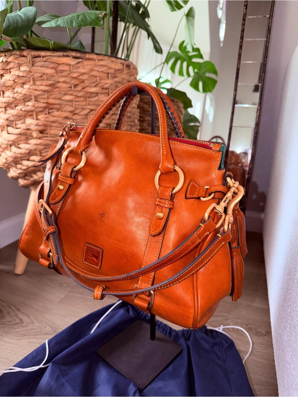 Dooney & Bourke Florentine Tan Leather Satchel Handbag